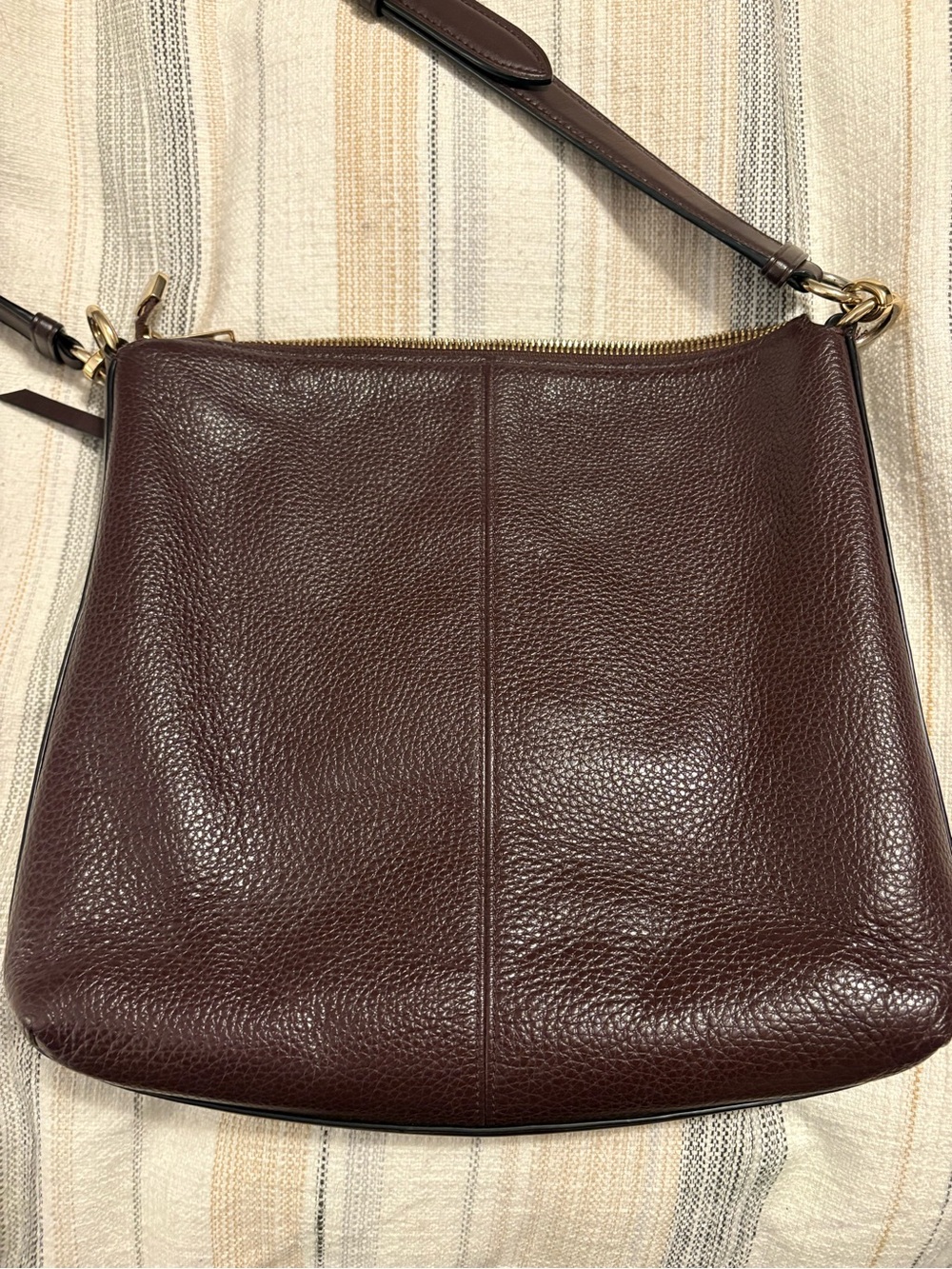 COACH Pebbled Leather Crossbody Bag in Dark Brown - Picture 2 of 5
